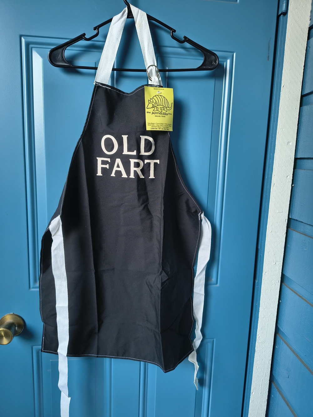 Old Fart Women's Black Apron with White Ties